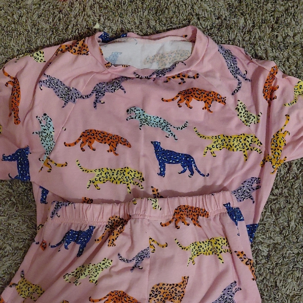 Colorful Leopard Print Kids Pajamas